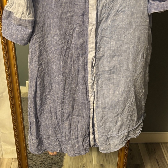 Claridge and King Blue Linen Midi Dress - Picture 5 of 6